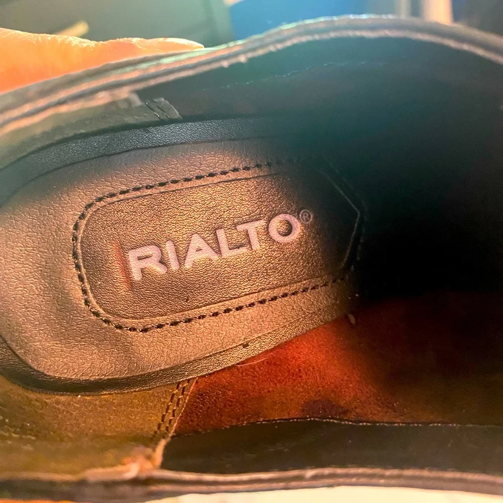 Rialto Black Bootie Size 8.5 Laced Boot Faux leather, 3.5” heel, gently used - Picture 5 of 7